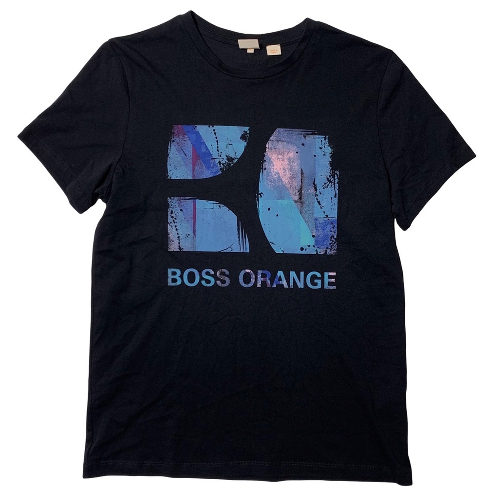 Hugo Boss Orange Black T Shirt Mens Size L